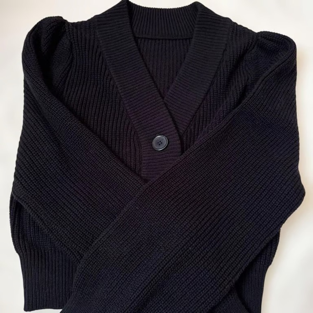Elegant Black Women's Cardigan Sweater